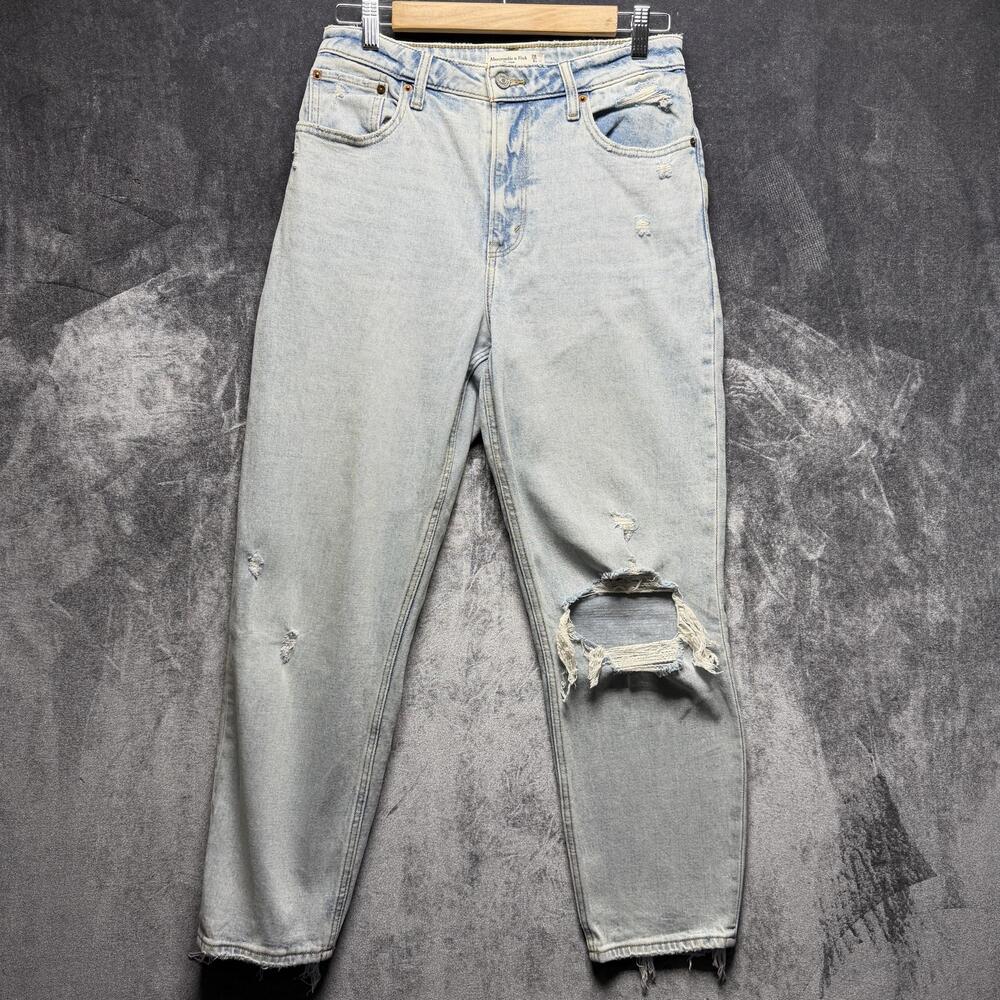 Abercrombie & Fitch Jeans Womens 28 Blue High Rise Mom Curve Love Distressed